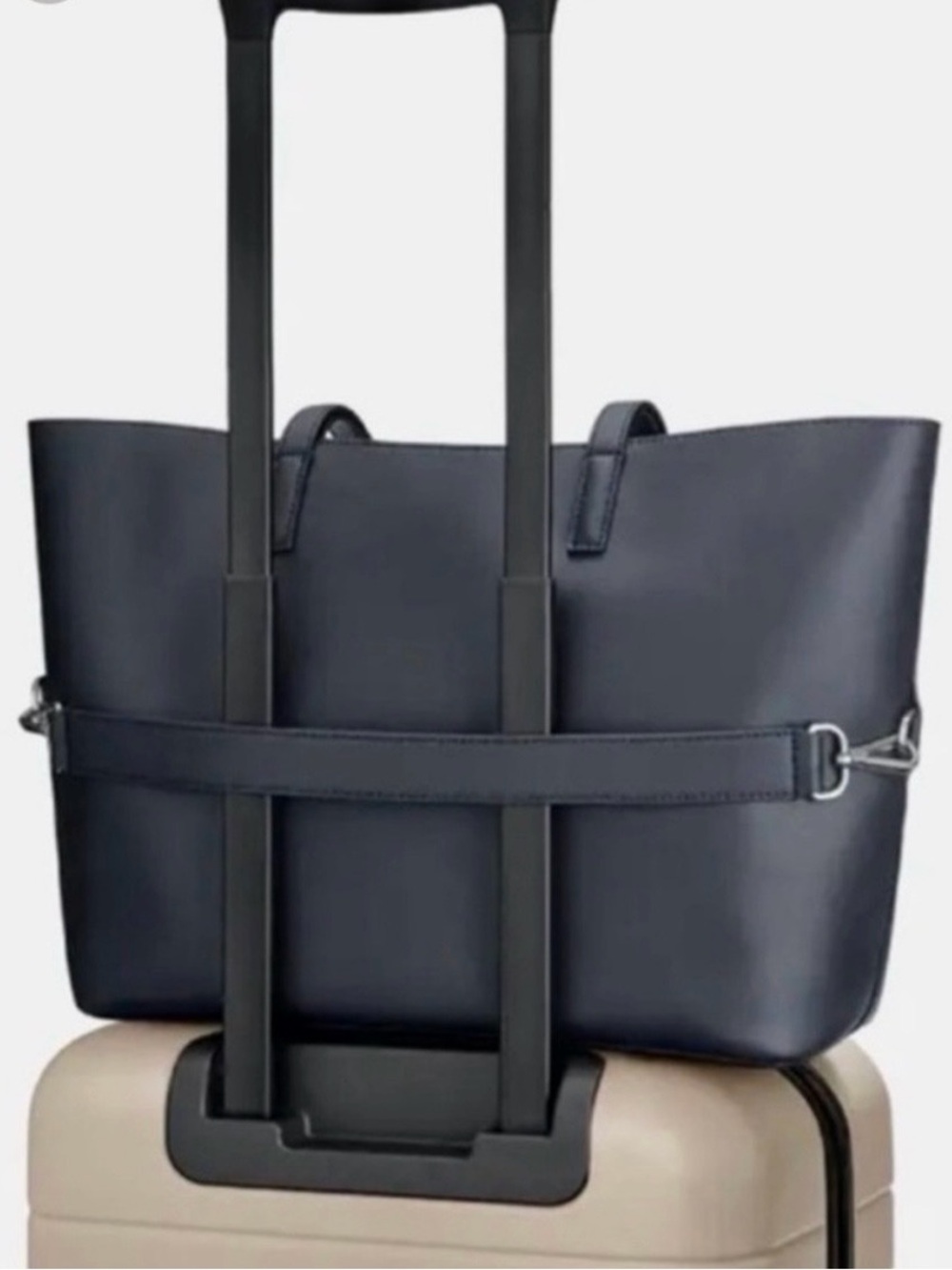 New! leather AWAY black work and travel tote - Picture 5 of 9